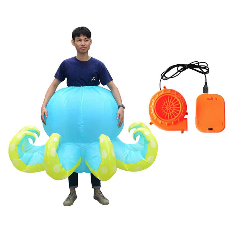 Octopus Inflatable Cosplay Costume Men Women Fancy Full Body Blow Up Clothes Outfit Halloween Carnival Party Disguise Suit