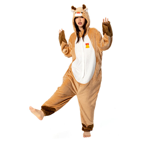 OLAOLA costume toy reindeer Christmas costume cosplay party costume pajamas adult lovely flannel dual purpose M