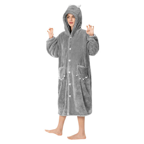 OLAOLA outfit roomwear for winter dinosaur cute adult hooded fluffy pajamas fashionable winter clothes round washing blanket warm wearing blanket thick hand loose cute spring autumn winter coldproof i