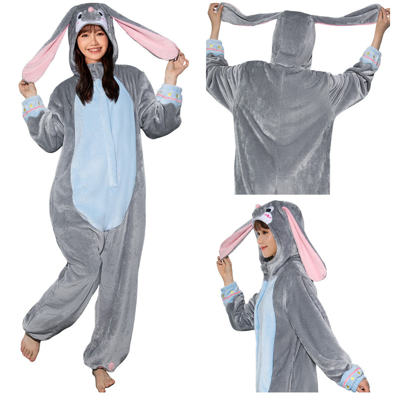 [OLAOLA] rabbit costume pajamas grey adult room costume animal rabbit costume animal costume mofufu winter Halloween rabbit (M)