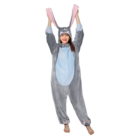 [OLAOLA] rabbit costume pajamas grey adult room costume animal rabbit costume animal costume mofufu winter Halloween rabbit (M)