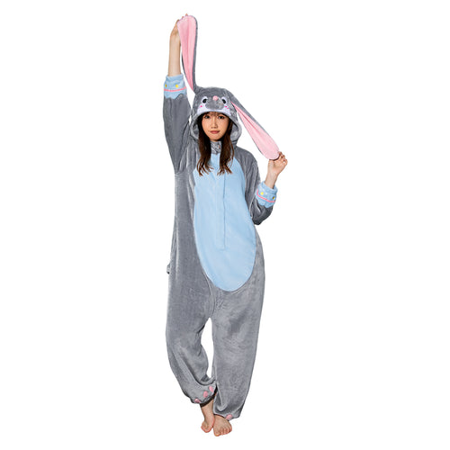 [OLAOLA] rabbit costume pajamas grey adult room costume animal rabbit costume animal costume mofufu winter Halloween rabbit (M)