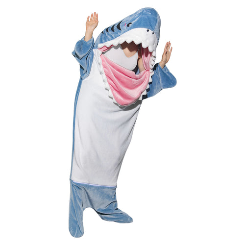 [OLAOLA] Shark sleeping bags, pajamas, blankets, adult shark blankets, sharks, dolphins, stuffed animals, wearable blankets, autumn and winter, warm air conditioning, nap blanket
