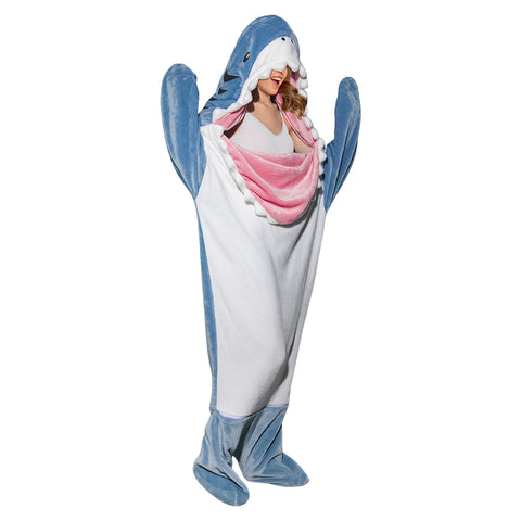 [OLAOLA] Shark sleeping bags, pajamas, blankets, adult shark blankets, sharks, dolphins, stuffed animals, wearable blankets, autumn and winter, warm air conditioning, nap blanket