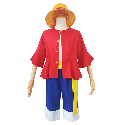 SeeCosplay One Piece Kids Children Luffy Cosplay Costume Outfits Halloween Carnival Party Suit