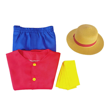 SeeCosplay One Piece Kids Children Luffy Cosplay Costume Outfits Halloween Carnival Party Suit BoysKidsCostume