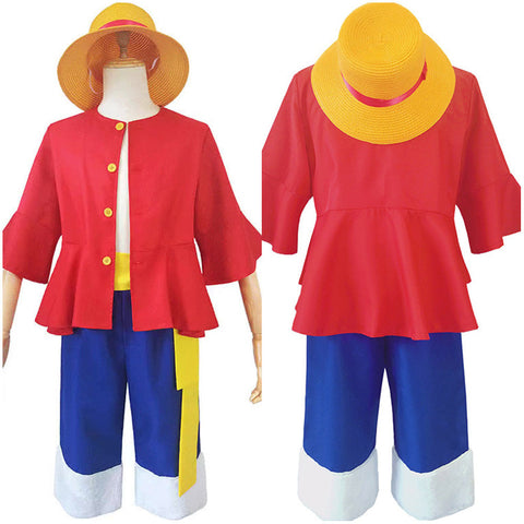 SeeCosplay One Piece Kids Children Luffy Cosplay Costume Outfits Halloween Carnival Party Suit BoysKidsCostume
