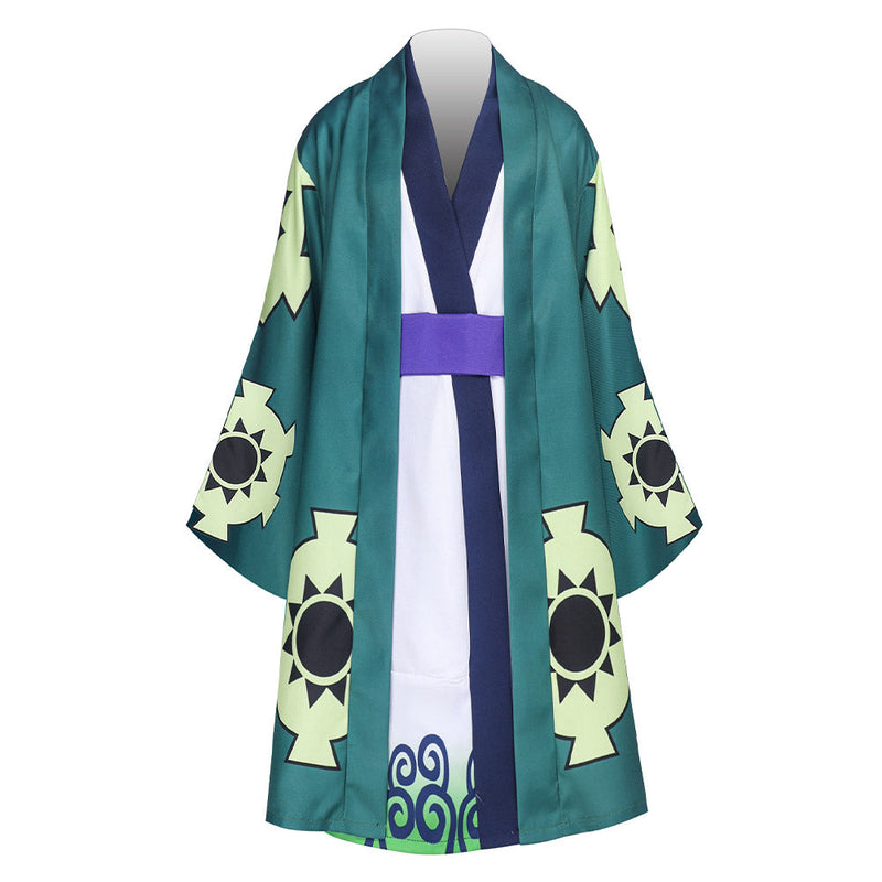 SeeCosplay One Piece Kids Children Roronoa Zoro Anime Wano Country Cosplay Costume Kimono Outfits Halloween Carnival Suit