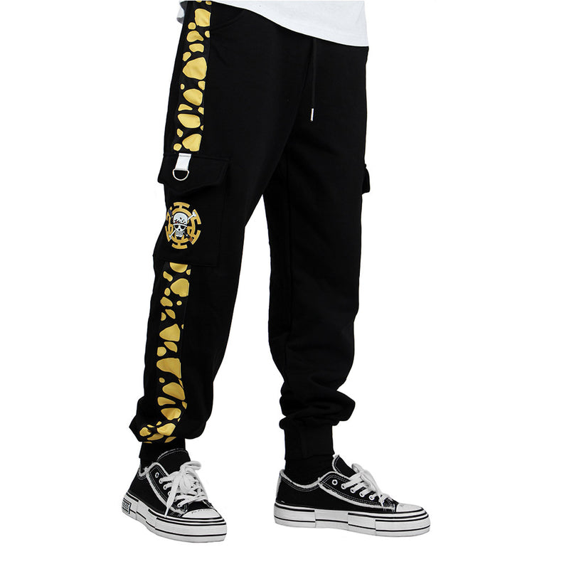 One Piece Trafalgar D. Water Law Cosplay Pants 3D Print Pocket Cargo Casual Loose Trousers Overalls