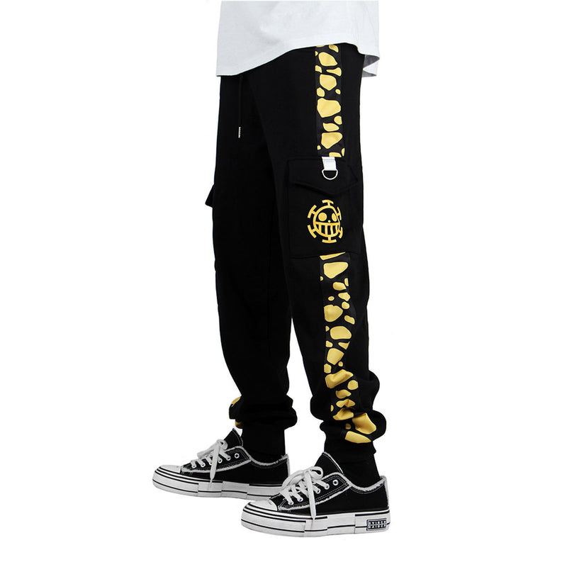 One Piece Trafalgar D. Water Law Cosplay Pants 3D Print Pocket Cargo Casual Loose Trousers Overalls