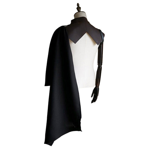 Pauldron Chest Harness Medieval Men‘s Retro Black Costume Faux Leather Cosplay Cape