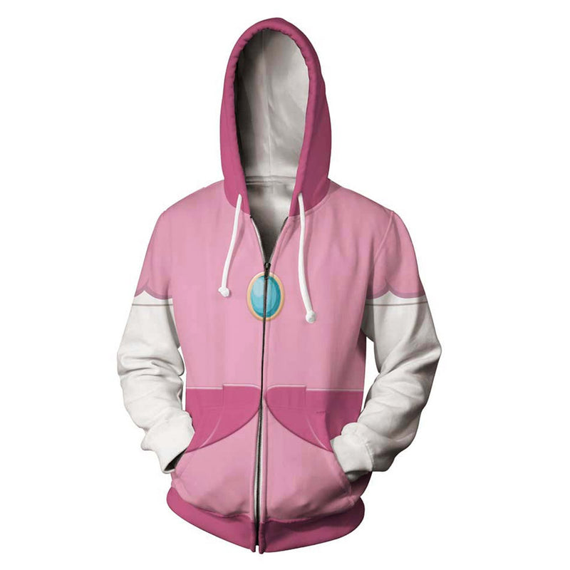 Peach Cosplay Hoodie 3D Printed Hooded Sweatshirt Men Women Casual Streetwear Zip Up Jacket Coat