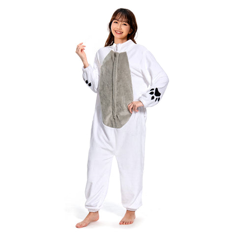 Polar bear Cosplay Flannel Sleepwear Hooded Jumpsuit Costume Outfits Halloween Carnival Party Suit