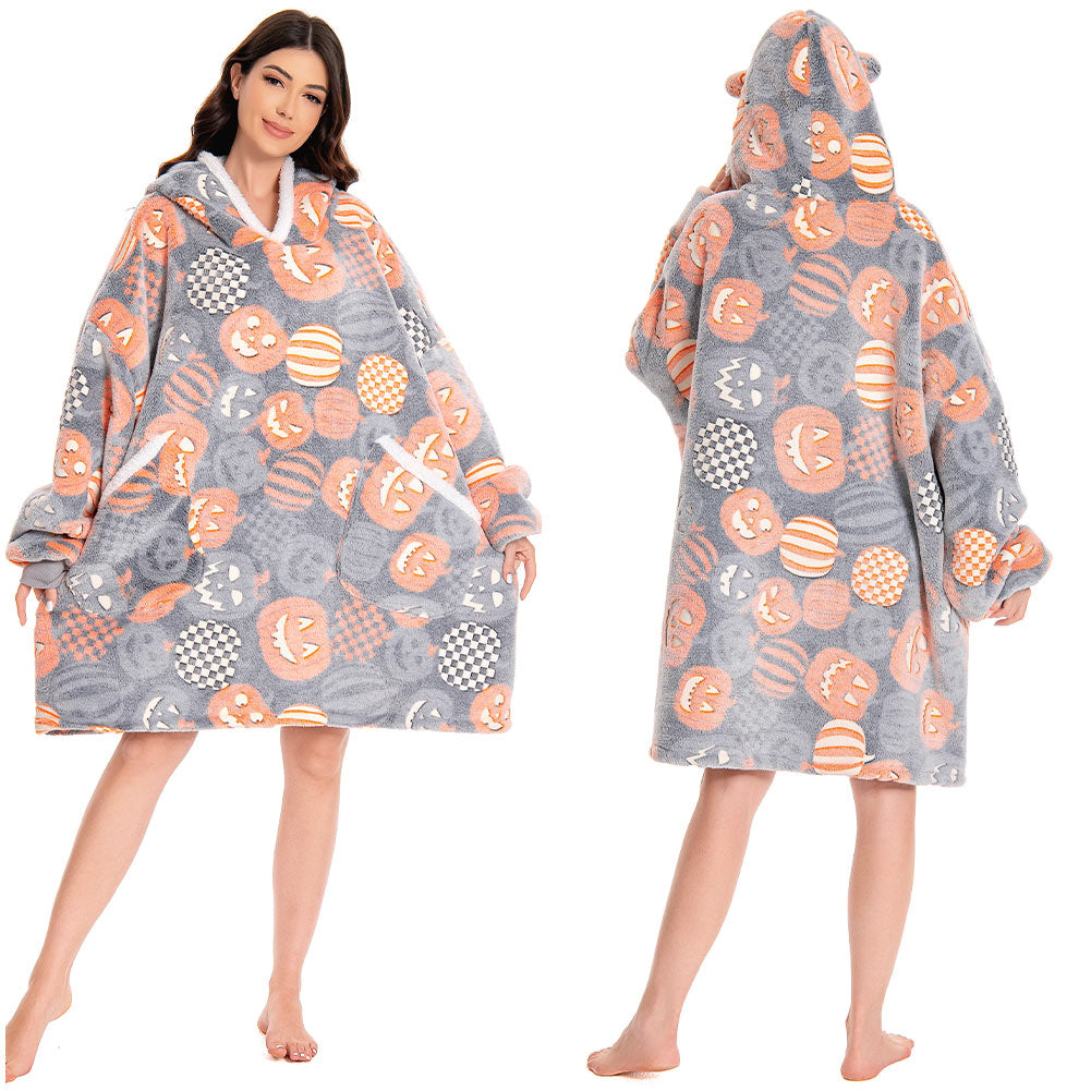 Adult Pajamas:Pumpkin-Wearable Blanket Series-Original Design