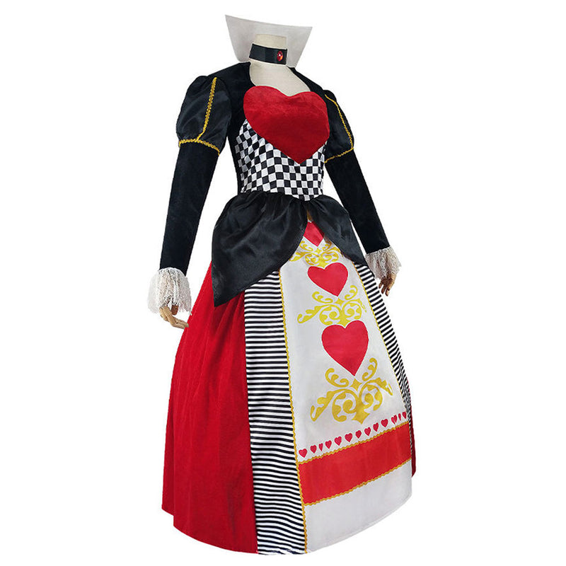 Queen Of Hearts Cosplay Costume Red Queen Dress Outfits Halloween Carnival Suit