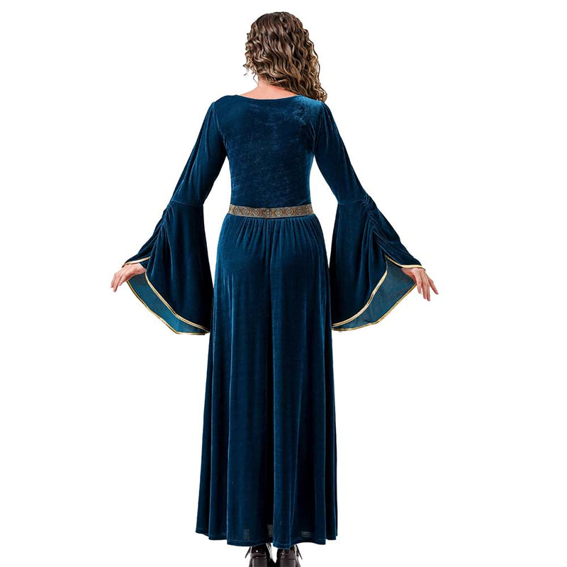 Renaissance Flare Sleeved Long Dress Cosplay Costume Outfits Halloween Carnival Suit Medieval