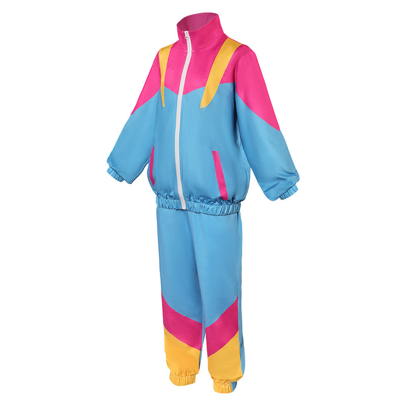 Retro Dance Sportswear Cosplay Costume Outfits Halloween Carnival Suit Kids Hip Hop Costume 80s Tracksuit