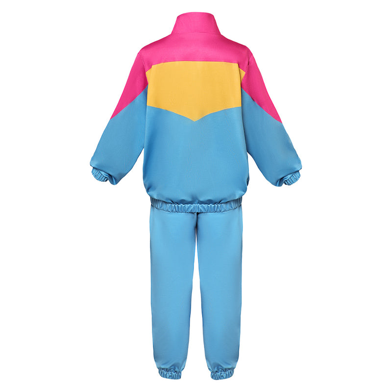 Retro Dance Sportswear Cosplay Costume Outfits Halloween Carnival Suit Kids Hip Hop Costume 80s Tracksuit