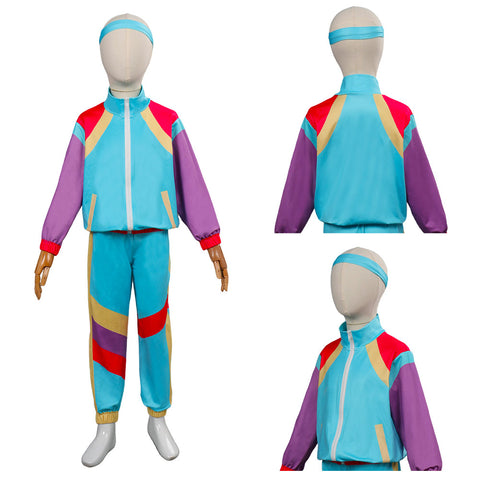 Retro dance sportswear Kids Children Cosplay Costume Outfits Halloween Carnival Suit Costume 80s Height of Fashion Shell Suit