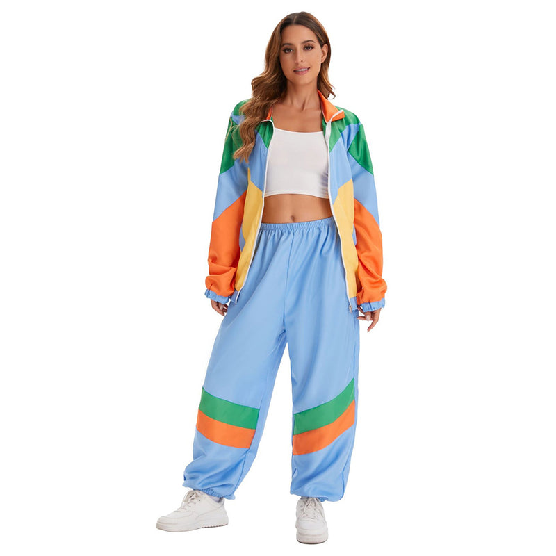 Retro70s Sportswear Hip Hop Dance Cosplay Costume Jacket Coat Pants Outfits Halloween Carnival Party Suit