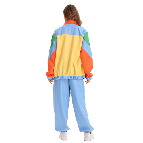 Retro70s Sportswear Hip Hop Dance Cosplay Costume Jacket Coat Pants Outfits Halloween Carnival Party Suit