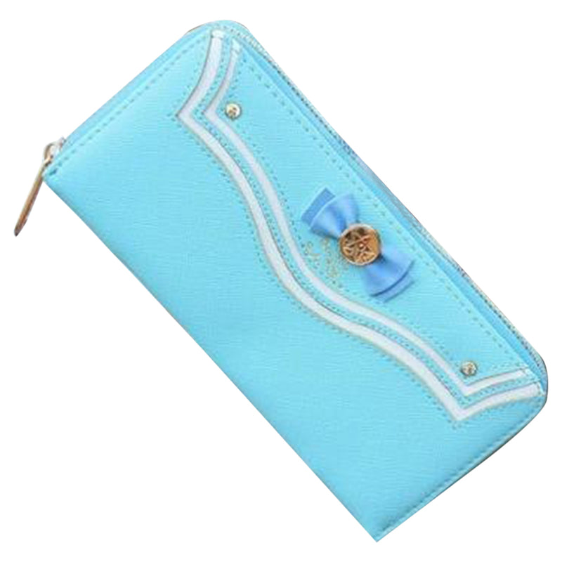 Sailor Moon Wallet Kawaii Bow Pocket Female Purses Women Leather Wallet Long Bag Purse Ladies Fashion Zipper Phone Bags