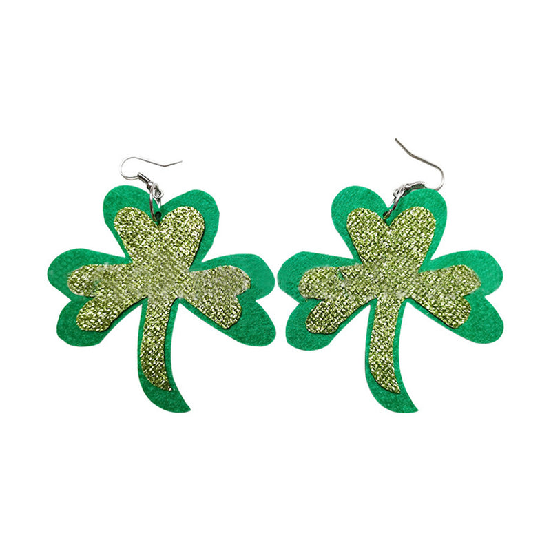 Saint St Patricks Day Green Hat Lucky Costume Accessories Celebration Carnival Props for Irish Fun Party Hats Necklace Earings Set