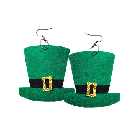 Saint St Patricks Day Green Hat Lucky Costume Accessories Celebration Carnival Props for Irish Fun Party Hats Necklace Earings Set