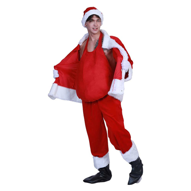 Santa Claus fake belly Cosplay Costume Outfits Halloween Carnival Suit