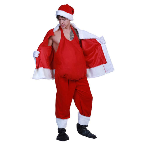 Santa Claus fake belly Cosplay Costume Outfits Halloween Carnival Suit