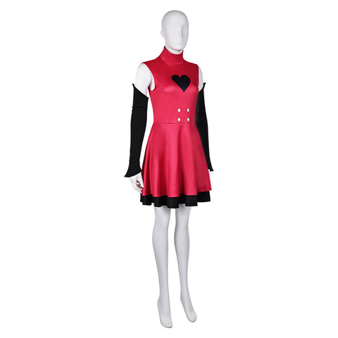 SeeCosplay Hazbin Hotel Charlie Morningstar Women Dress With Sleeves Cosplay Costume Cambat Outfits Halloween Carnival Suit