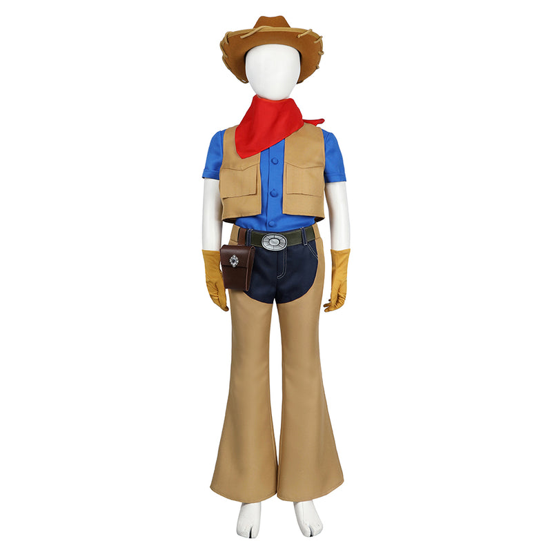 SeeCosplay Kids Children Game Princess Peach: Showtime! 2024 Cowboy Peach Brown Outfits Cosplay Costume