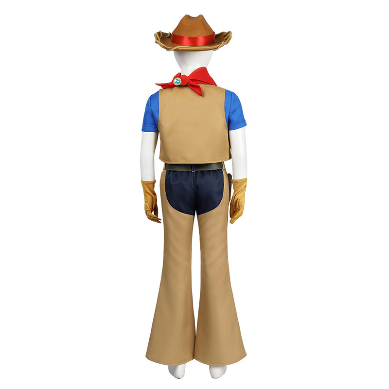 SeeCosplay Kids Children Game Princess Peach: Showtime! 2024 Cowboy Peach Brown Outfits Cosplay Costume