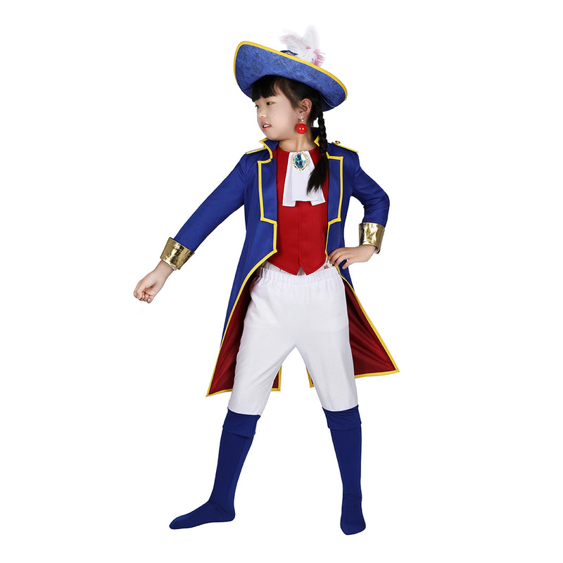 SeeCosplay Kids Children Game Princess Peach: Showtime! 2024 Swordman Peach Blue Outfits Cosplay Costume