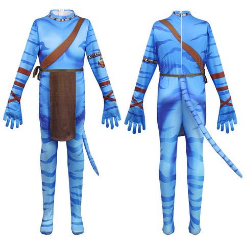 SeeCosplay Kids Children Movie Avatar:The Way Of Water Jake Sully Cosplay Costume Halloween Carnival Suit