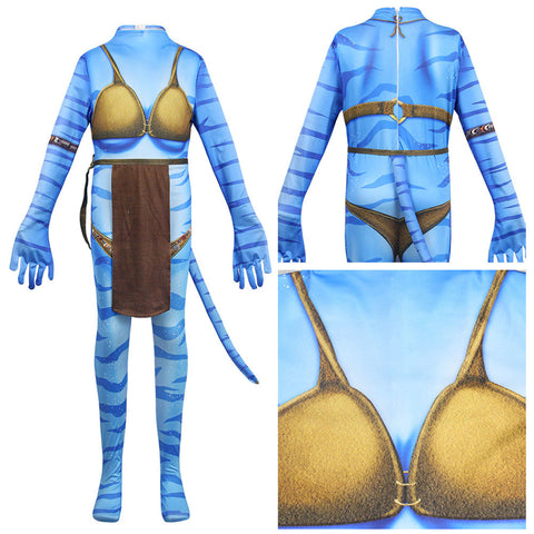 SeeCosplay Kids Children Movie Avatar:The Way Of Water Neytiri Cosplay Costume Outfits Halloween Carnival Party Suit