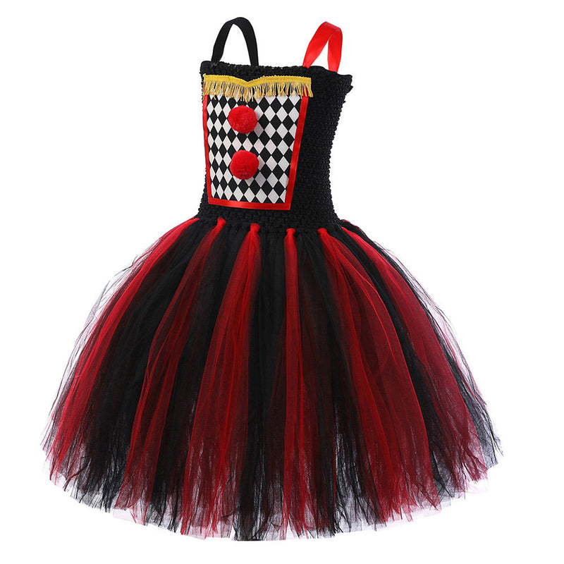 Seecosplay Movie IT Pennywise Red Tutu Dress Outfits Cosplay Costume Carnival Suit GirlKidsCostumeress Outfits Cosplay Costume