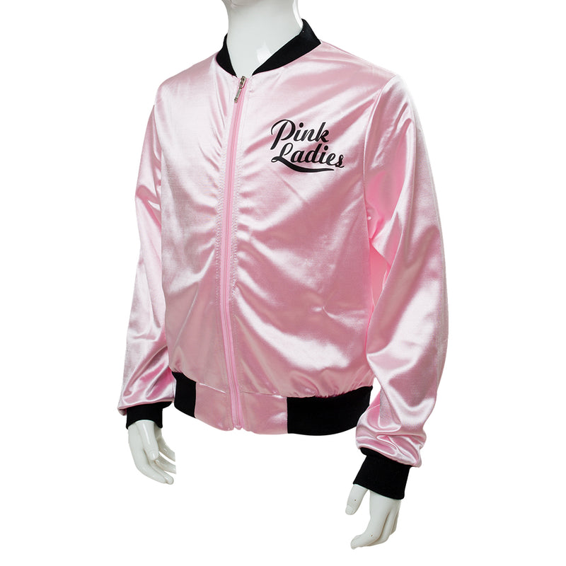 SeeCosplay Movie Grease Pink Ladies Silks and Satins Jacket Black Beam Kids