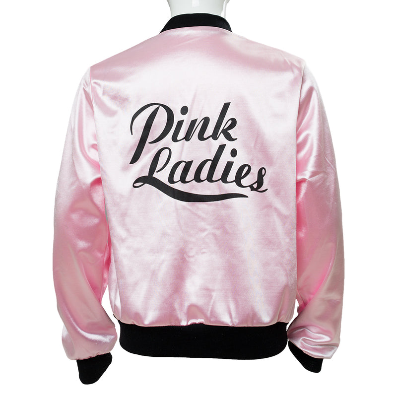 SeeCosplay Movie Grease Pink Ladies Silks and Satins Jacket Black Beam Kids