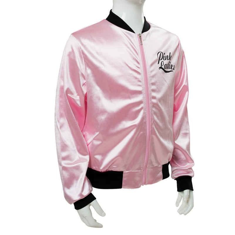 SeeCosplay Movie Grease Pink Ladies Silks and Satins Jacket Black Beam Kids