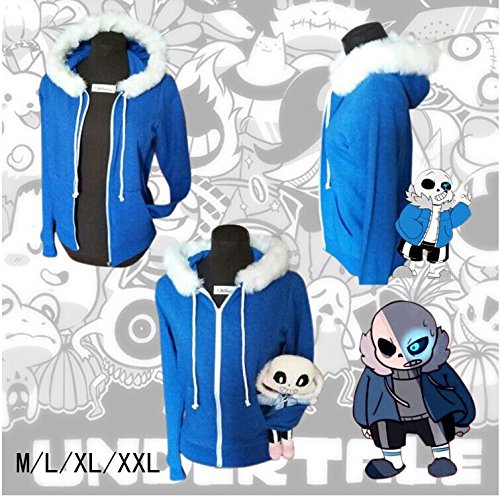 SeeCosplay Undertale Sans Cosplay Costume Blue Hoodie Hooded Jacket Winter Coat Sweater