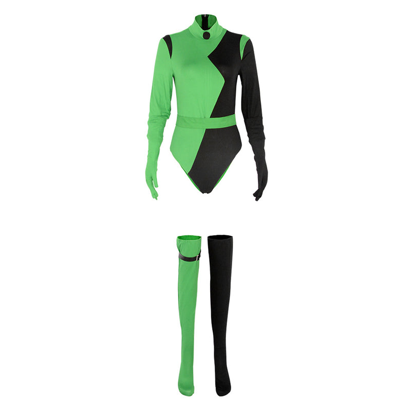 Shego Cosplay Costume Women Jumpsuit Fantasia Outfits Halloween Carnival Party Suit