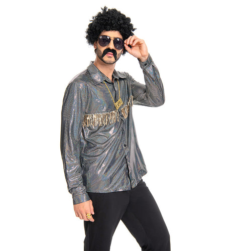 shiny 70s Cosplay Costume Outfits Halloween Carnival Suit disco