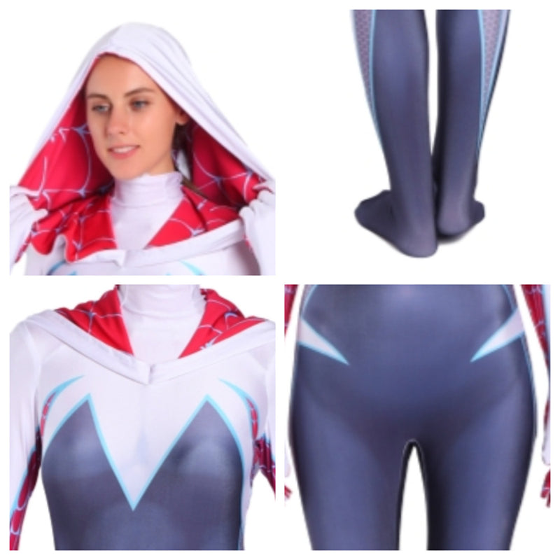 [Full In Stock] Spider:Female Adult Spider Woman Gwen Stacy Cosplay Costume Adult Clothes Outfits Halloween Carnival Suit