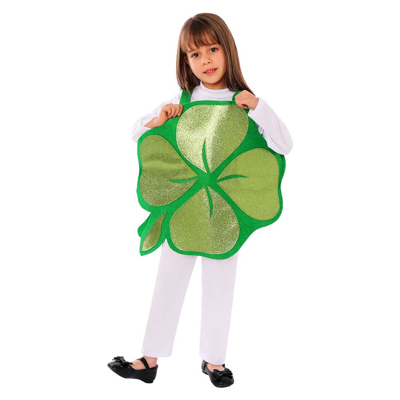 SeeCosplay St. Patrick's Day Kids Children Girls Ireland Saint Patrick Four Leaves Clover Cosplay Costume Outfits Halloween Carnival Suit