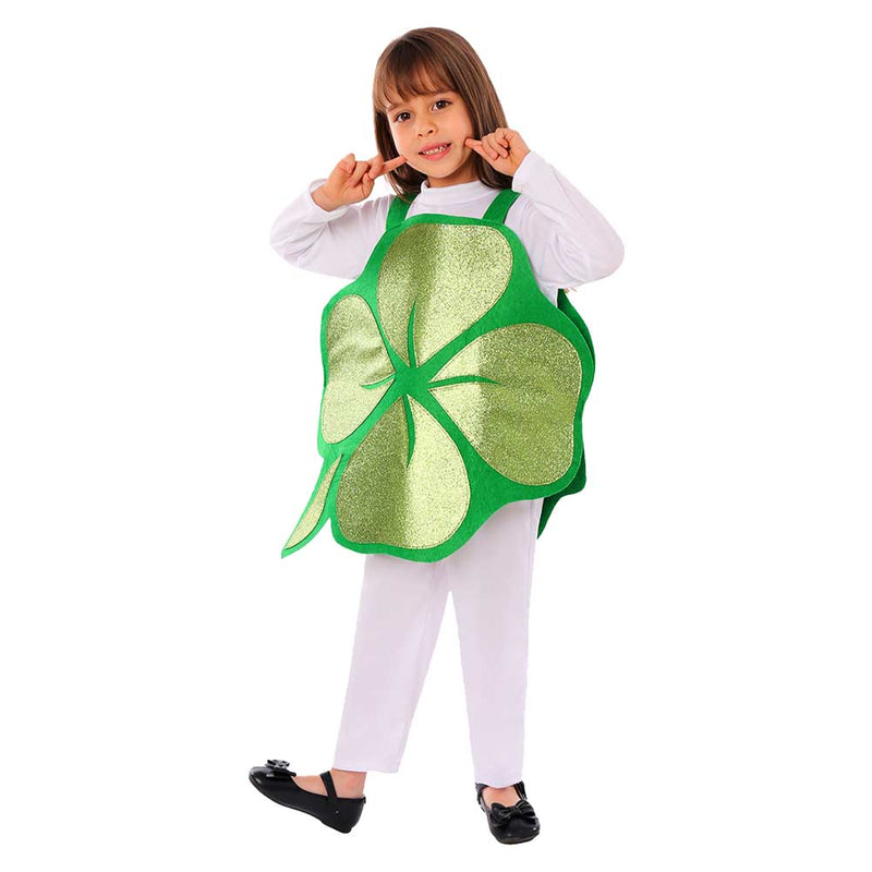 SeeCosplay St. Patrick's Day Kids Children Girls Ireland Saint Patrick Four Leaves Clover Cosplay Costume Outfits Halloween Carnival Suit GirlKidsCostume