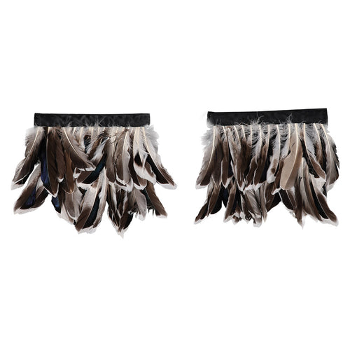 Stage performance costumes Feather cape Clothing Matching