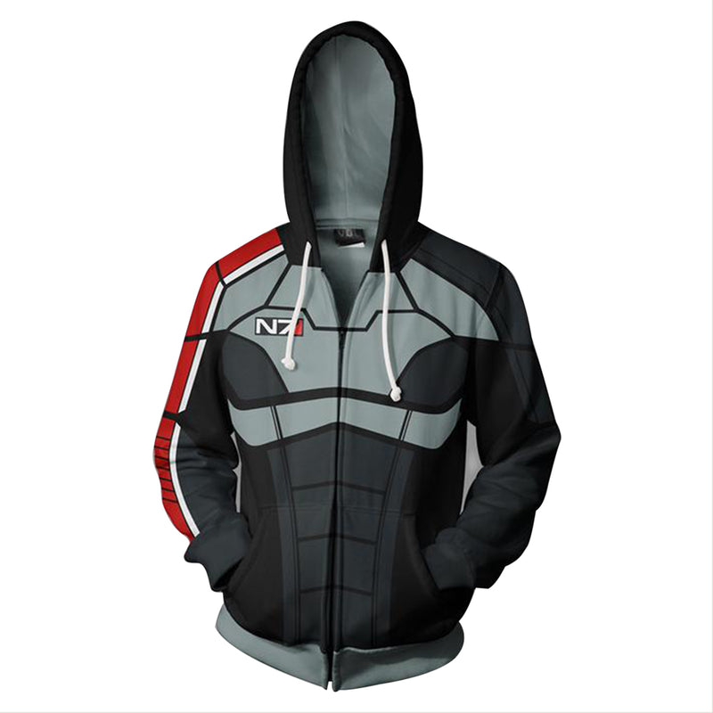 Stock Games MASS EFFECT hoodie Andromeda MEA N7 zipper hoodie Cool pullover thin coat neutral pullover sweatshirt hoodie