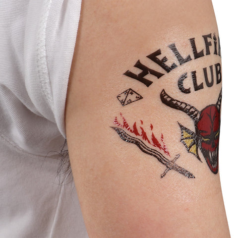 Stranger Thing Hellfire Club Cosplay Tattoo Stickers for Adult Children