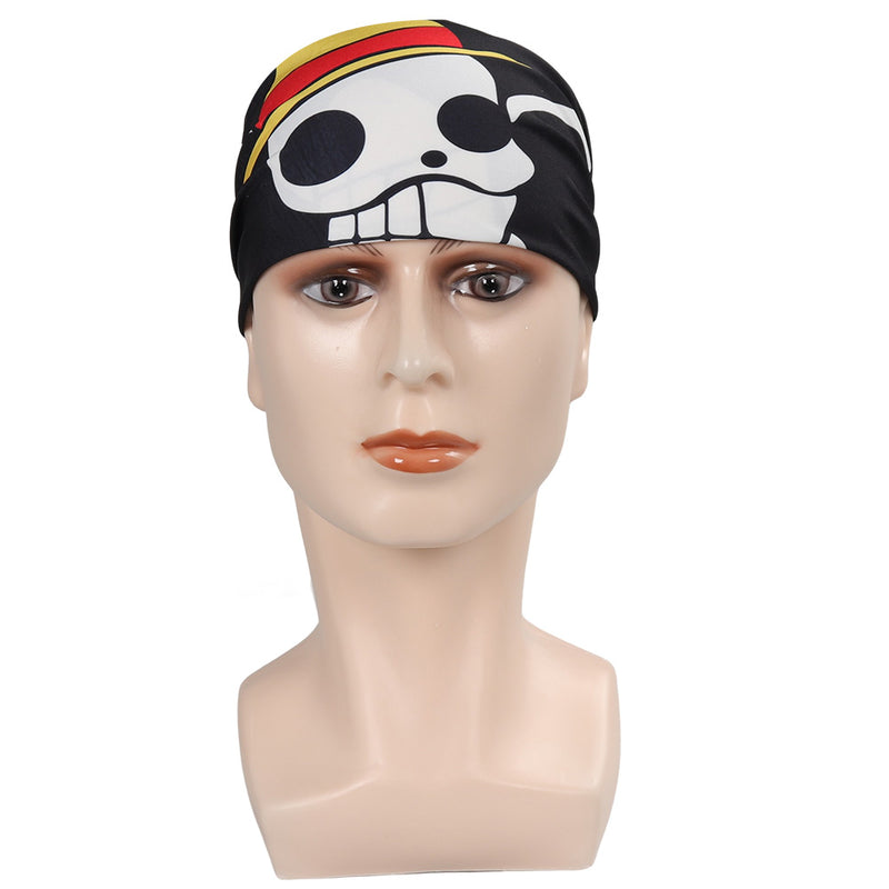 straw hat skull Luffy banner Cosplay Hat Headband Halloween Carnival Costume Accessories scarf One Piece